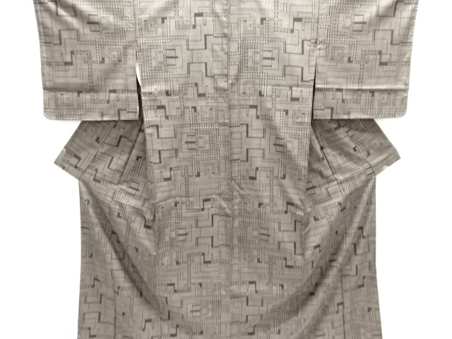 幾何学模様織り出し本場泥大島紬着物(5マルキ)